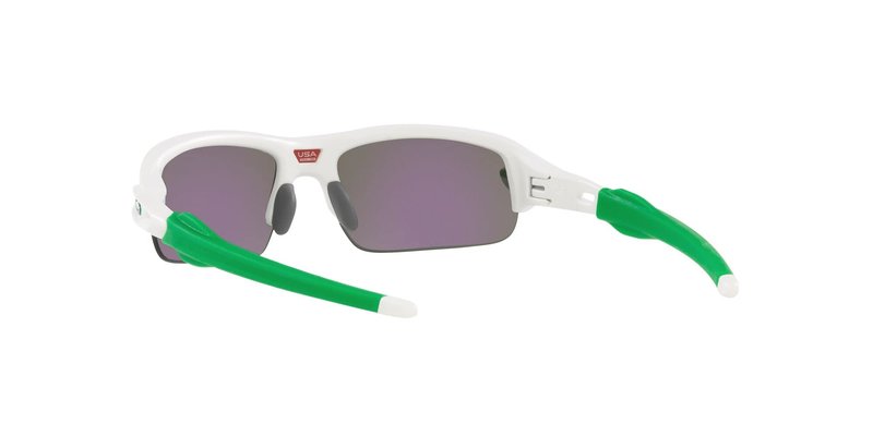 Oakley Youth OJ9008 Flak XXS Square Sunglasses, Matte White/Prizm Jade, 58 mm