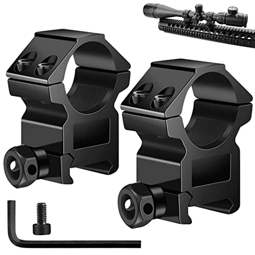 1 Inch High Profile Scope Rings - 2 Pcs Picatinny Mounts