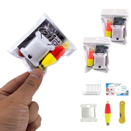 Mini Survival Fishing Kit - Compact Emergency Gear for Camping & Hiking - 2 Pack