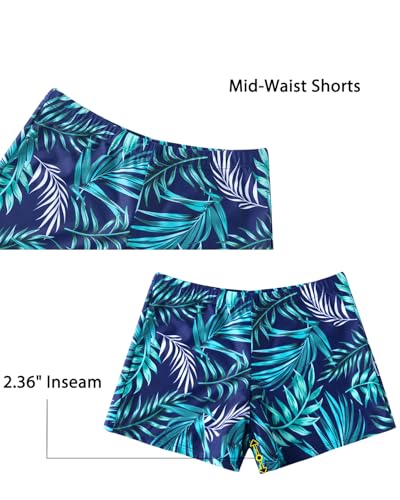 Daci Women Rash Guard 2-Piece Swimsuit Set Long Sleeve UPF50+ Blue Medium
