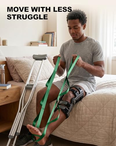 Non-Elastic Stretching Strap for Physical Therapy & Rehab - Hunter Green/75"x1"