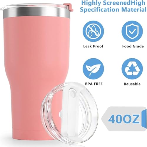 Replacement Tumbler Lid for 40 oz Stanley Cup - Hot Pink