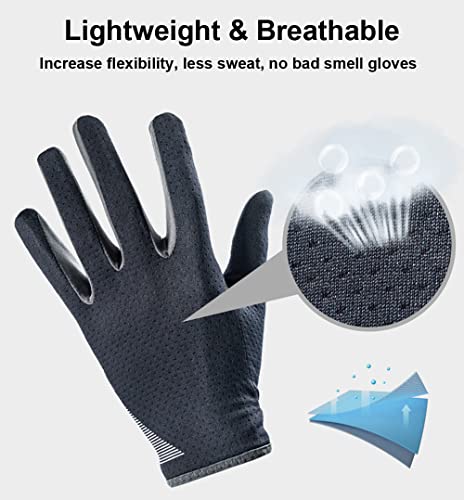 Full Finger Cycling Gloves for Men & Women - Medium Black