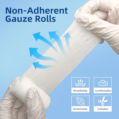 GlobalRoll 2" x 4.1 Yards Stretch Gauze Bandage — 24 Rolls, Individually Wrapped