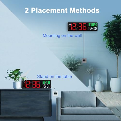 12-Inch Interval Workout Timer with Remote Control | 5 Display Modes & 4 Alarms