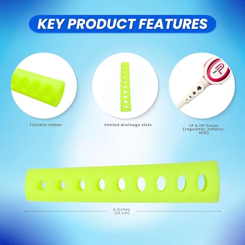 4" Long Vented Regulator Hose Protector for Scuba Diving - Yellow