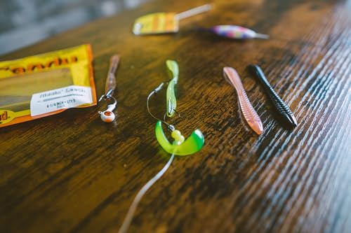 Floating Soft Plastic Leech Lure for Walleye Fishing - Green Pumpkin