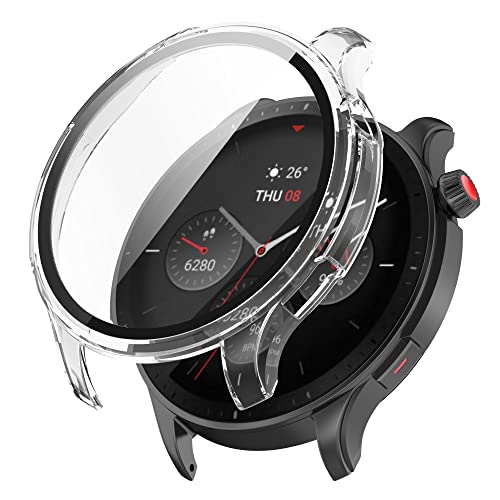 Shockproof Smart Watch Case with Tempered Glass Screen Protector - Clear
