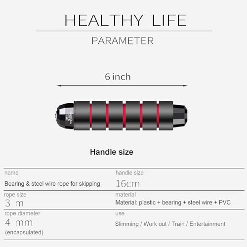 Adjustable Jump Rope with Ball Bearings & Memory Foam Handles