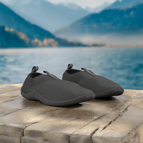 Speedo Men's Water Shoes Tidal Cruiser Black/Dark Gull Grey Size 11 - Quick-Drying Mesh Slip-On
