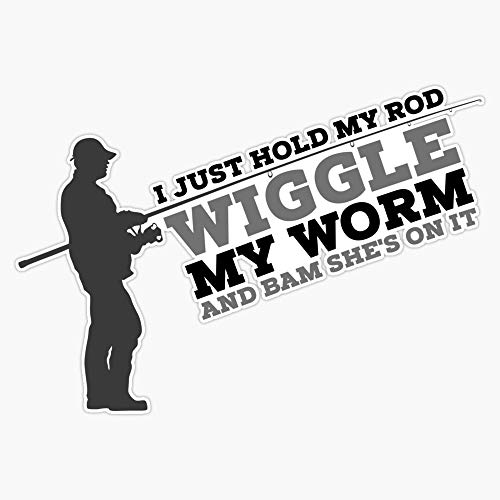 Funny Fishing Sticker Decal - 5 Inch Weatherproof Vinyl Graphic