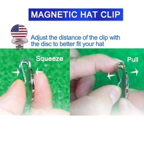 3-Pack Magnetic Golf Ball Marker Hat Clips - Nickel-Plated Alloy Holder