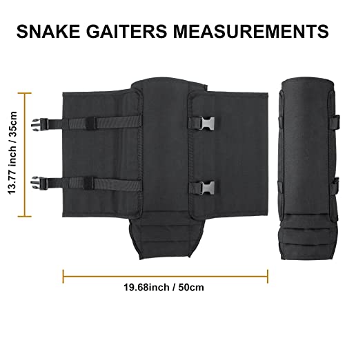 Snake Gaiters - Waterproof Bite Protection for Men & Women - Black