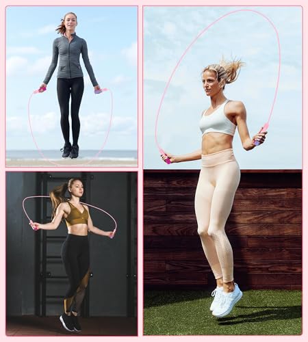 Adjustable Jump Rope for Fitness Workouts - Pink