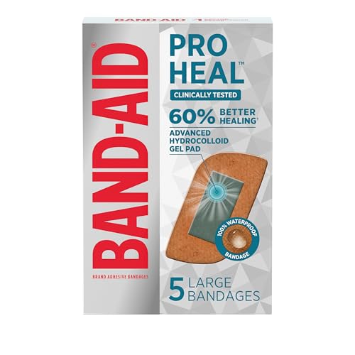 Hydrocolloid Adhesive Bandages for Wound Healing - Large, 5 Count