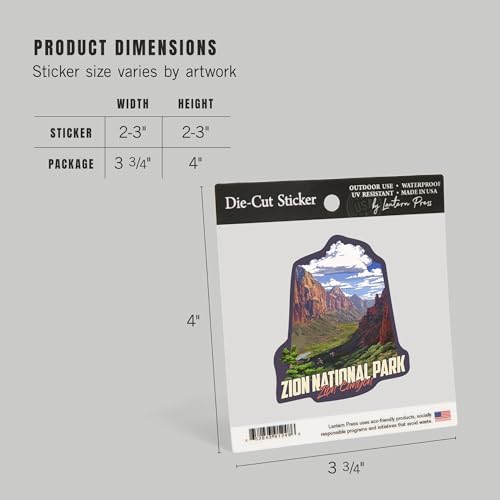 Small Zion National Park Sticker - Waterproof Vinyl Decal