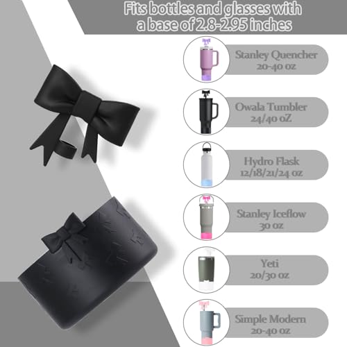 Bow Silicone Protective Boot for Stanley Cup & Hydroflask - Black