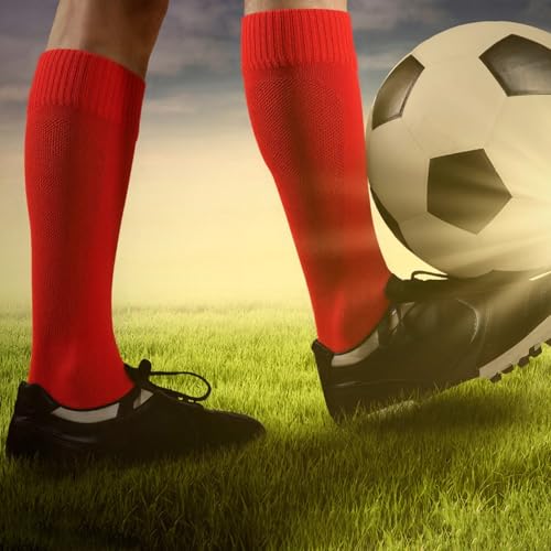 Kids Knee High Soccer & Baseball Socks - Medium Red