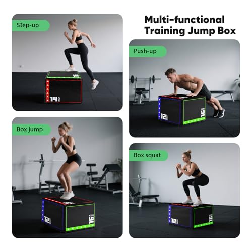 3-in-1 Foam Plyometric Jump Box Set - 12" x 14" x 16"