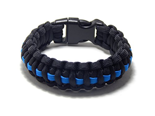 Paracord Survival Bracelet - Thin Blue Line Tactical 9 Inch