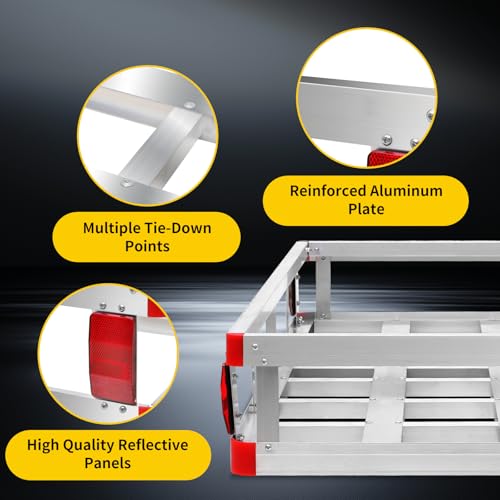 Aluminum Cargo Carrier with High Side Rails - 500 lb Capacity