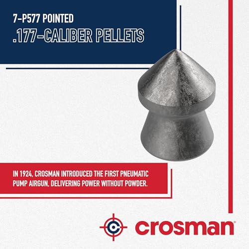 .177 Caliber Pointed Lead Pellets - 500 Count Tin for Air Rifles