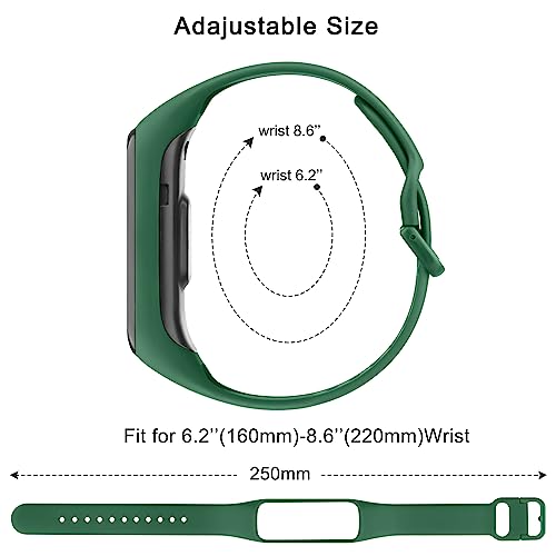Silicone Sport Straps for Samsung Galaxy Fit 2 - 3 Pack Black, Dark Grey, Dark Green