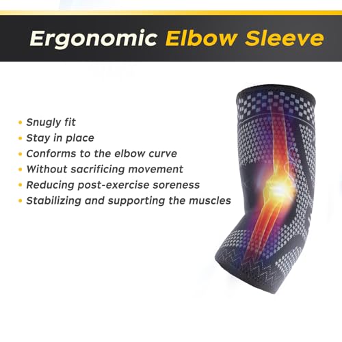 Copper Elbow Compression Sleeve - Medium Grey-Black Pair