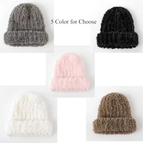Warm Faux Fur Winter Beanie Hat - Small-Medium Brown