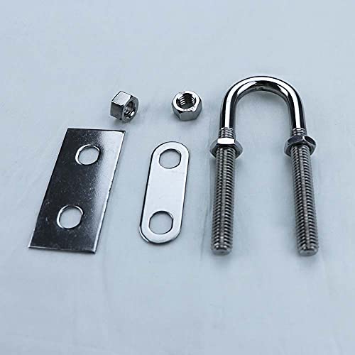 Stainless Steel Marine Bow Eye Tie Down U Bolt - 4 Inch, 2 Pack