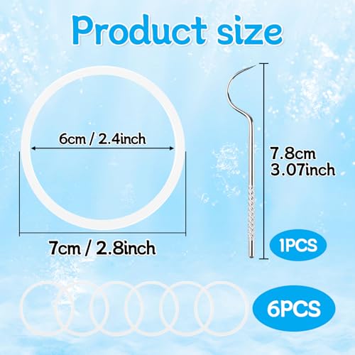 6-Pack Clear Silicone O-Ring Gaskets for Owala FreeSip Water Bottles