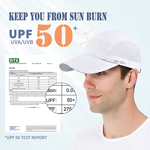 Unisex Baseball Cap UPF 50 Unstructured Hat with Foldable Long Large