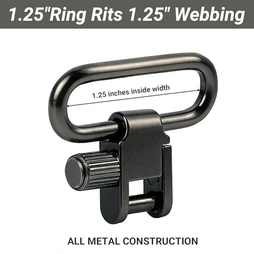 Heavy-Duty Metal Two-Point Sling Swivels - 1.25 Inch - 3 Piece Set