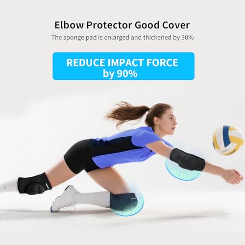 Volleyball Elbow Pads - Breathable Protector for Kids Small - Black
