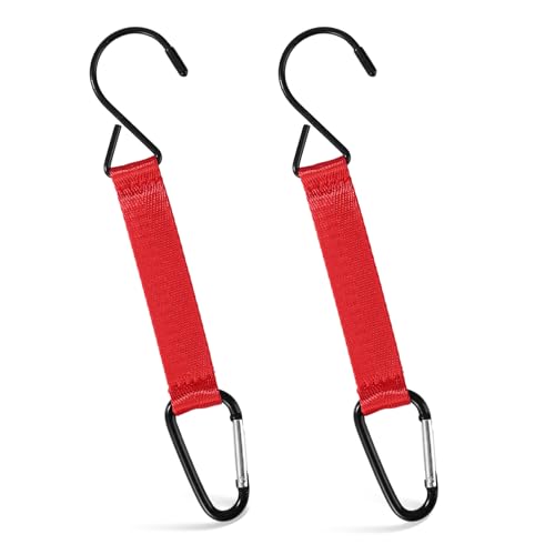 Fence Hooks - Durable Nylon & Aluminium Alloy - Red - Pack of 2