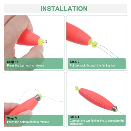 Weighted Fishing Bobbers - EVA Foam Clip-on Floats, Red, 2"