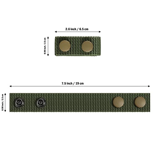Tactical Duty Belt Keeper with Double Snaps - Ranger Green 4-Pack