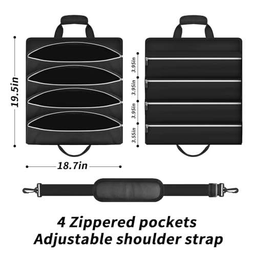 Grill Tool Accessory Storage Bag Roll Up, BBQ Tools Carry Orangizer Case for Grilling Utensil, Large Oxford Cloth Griddle Classifiable Holder for Outdoor Camping Barbecue Hiking Picnic Trip(Box Only)