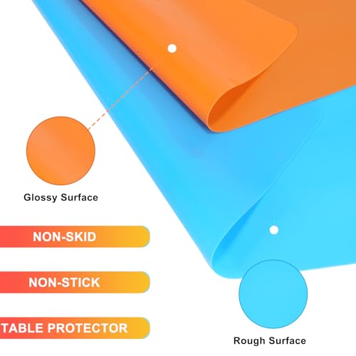 2-Pack Silicone Crafting Mats, 15.7" x 11.8" Nonstick Heat-Resistant Table Mat