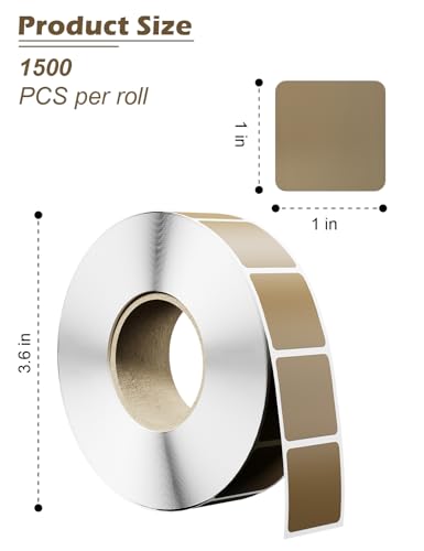 1 Inch Self-Adhesive Target Pasters - 1500 Pcs, Brown