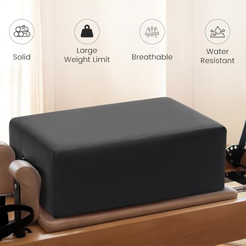 Pilates Reformer Box - Vegan Leather, Foam Padding, Black