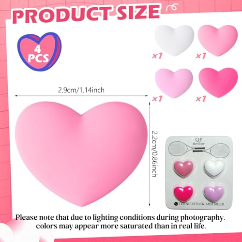 Heart Tennis Dampener - Pink Vibration Shock Absorber