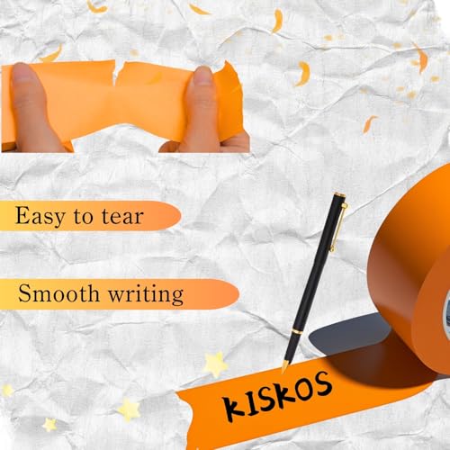 2 inch Orange Painters Tape,Wide Masking Washi Tape Bright Colours Easy to Remove Doesn't Seep Out Used for Marking Areas Covering Walls Tile Seam Getting Clean Crisp Lines 55 Yards