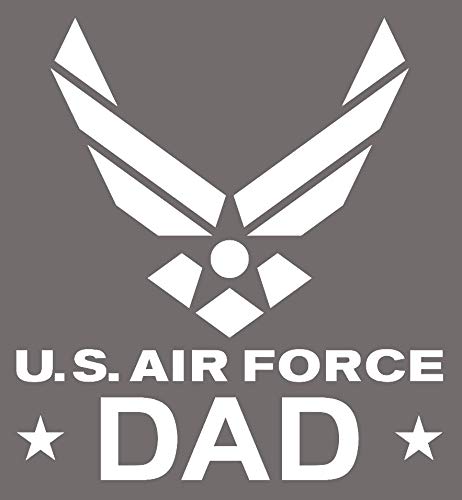 U.S. Air Force Dad Vinyl Decal - White 5.25" Sticker for Cars, Laptops & More