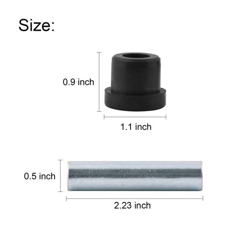 Roykaw Front or Rear Leaf Spring Bushing and Sleeves Kit for Club Car DS 1981-Up and EZGO TXT & Medalist 1994-up Gas and Electric Golf Cart, OEM# 1012303,1015583,70291G01,70289G02