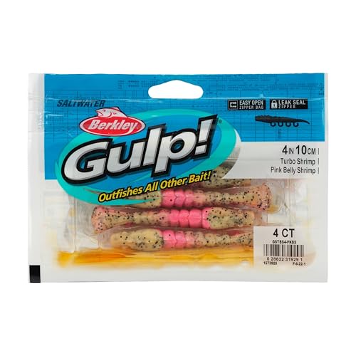 Berkley Gulp! Turbo Saltwater Shrimp Bait - Pink Belly, 4"