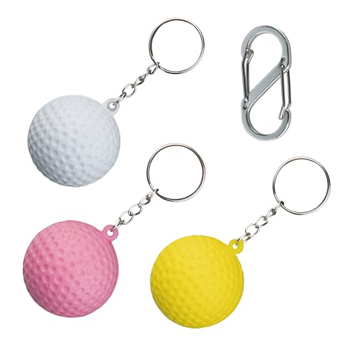 Soft PU Golf Ball Set with Carabiner Clip - 3 Pack