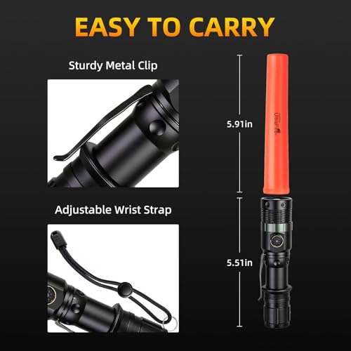 ULTRAFIRE Rechargeable Traffic Wand Flashlights 2 Pack UF-303X USB-C Emergency Safety Signal