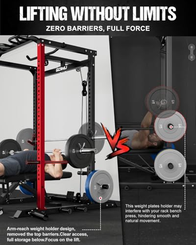 C1-V4 Power Cage - 2000LBS Squat Rack with LAT Pulldown