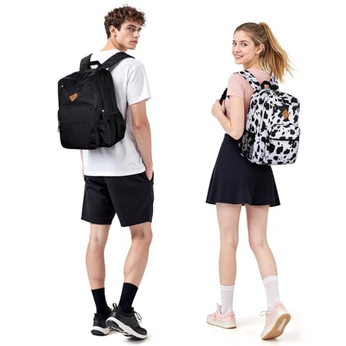 26L Black Water-Resistant Backpack for School & Travel